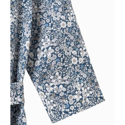 花柄　フラワー　リバティロングシャツドレス　／　シャツワンピース