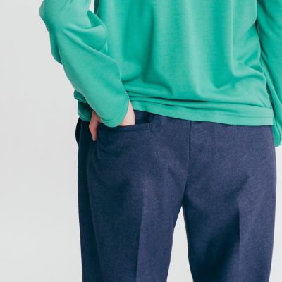 撥水　フェルトタッチ　ストレートワイドパンツ