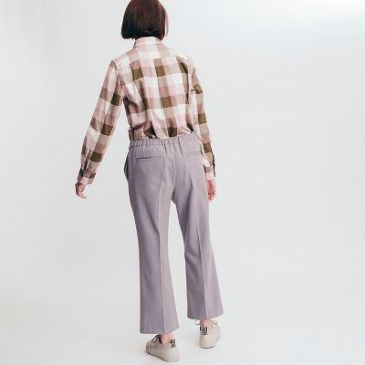 撥水　フェルトタッチ　ストレートワイドパンツ