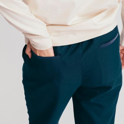 撥水　ウエストカラーブロック　テーパードパンツ