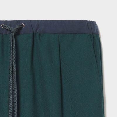 撥水　ウエストカラーブロック　テーパードパンツ