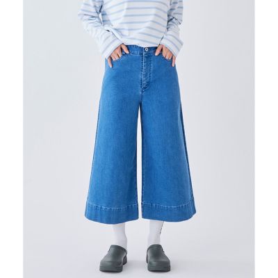 ストレッチ　ワイドデニムパンツ