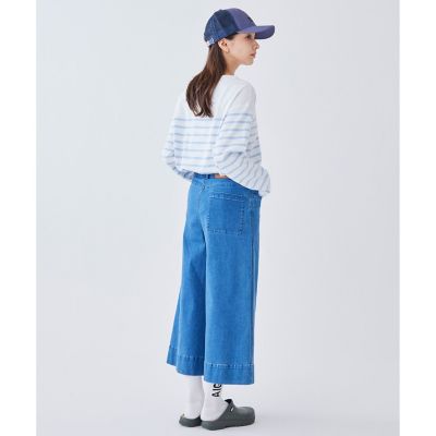ストレッチ　ワイドデニムパンツ
