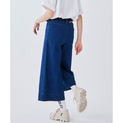 ストレッチ　ワイドデニムパンツ