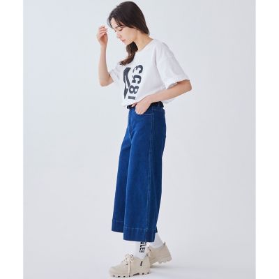 ストレッチ　ワイドデニムパンツ