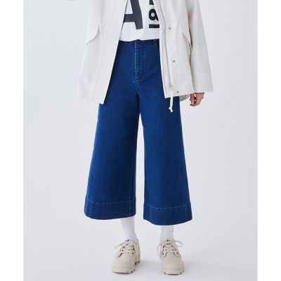 ストレッチ　ワイドデニムパンツ
