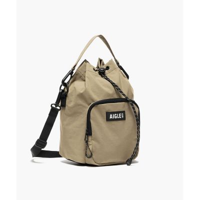 撥水　リサイクルナイロン　２ｗａｙ巾着バッグ　ミニポーチ付き　Ｗ１８×Ｈ２７×Ｄ１２ｃｍ　４Ｌ