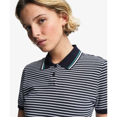 ＜AIGLE＞ＵＶカット　ストライプ　半袖ポロシャツ