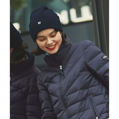 AIGLE - エーグル AIGLE ニットキャップ ロゴ ウール混 日本製 ライトベージュ 緑 ビーニー ／ ニットキャップ | AIGLE/エーグル | 三越伊勢丹