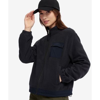 AIGLE/エーグル POLARTEC MICRO FLEECE ショート丈 異素材切替え パフスリーブマイクロフリースジャケット