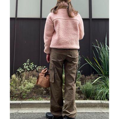 スタンドカラー　ジップアップ　シェルパフリースジャケット　／　ボアブルゾン