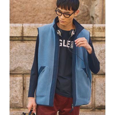 AIGLE/エーグル リバーシブルフリースベスト T-Kit 2WAY ブルー コート・ジャケット【三越伊勢丹/公式】