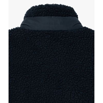 パッチポケット 異素材切り替え スタンドカラーボアフリースブルゾン