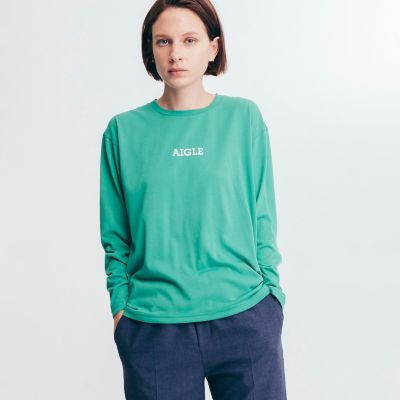 吸水速乾　ミニロゴ　長袖Ｔシャツ