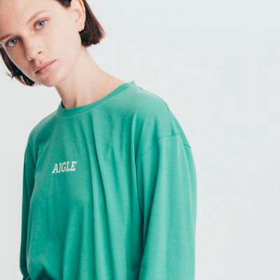 吸水速乾　ミニロゴ　長袖Ｔシャツ