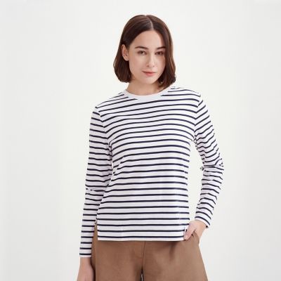 【 】スリーブ ロゴ クルーネック 長袖 Tシャツ♪ クルーネックロングスリーブTシャツ | AIGLE/エーグル | 三越