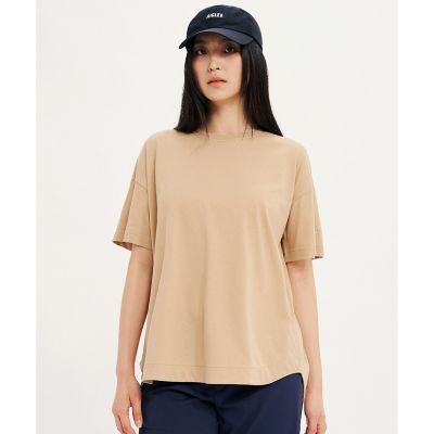 ＵＶカット　オーガニックコットン　ドロップショルダー　クルーネック半袖Ｔシャツ