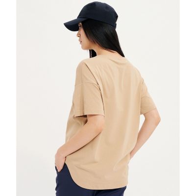 ＵＶカット　オーガニックコットン　ドロップショルダー　クルーネック半袖Ｔシャツ