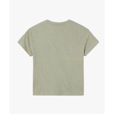 tシャツ コットンリネン トーンオントーン ワンポイント刺繍半袖Tシャツ レディース コットンリネン トーンオントーン ワンポイント刺繍半袖Tシャツ