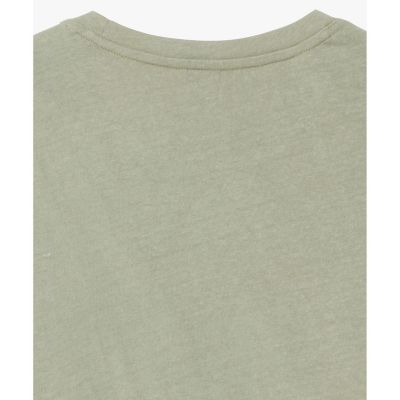 コットンリネン トーンオントーン ワンポイント刺繍半袖Tシャツ