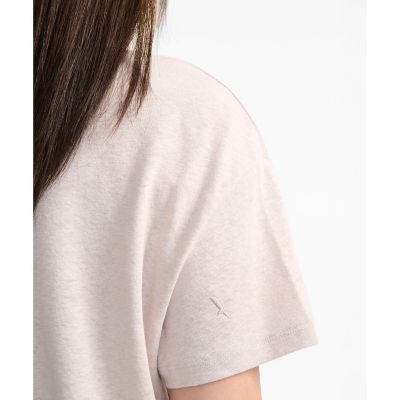 tシャツ コットンリネン トーンオントーン ワンポイント刺繍半袖Tシャツ レディース コットンリネン トーンオントーン ワンポイント刺繍半袖Tシャツ