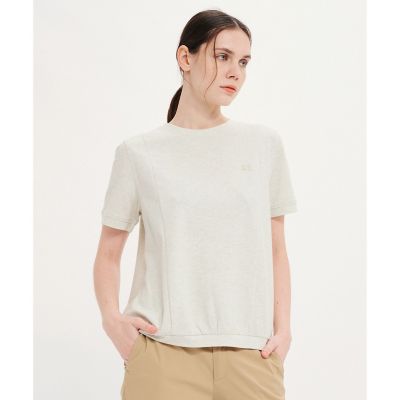 ＵＶカット　吸水速乾　裾ギャザー　リラックスクルーネックＴシャツ