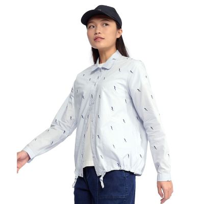 AIGLE/エーグル バードプリント エンブロイダー ピマコットン ロングスリーブシャツ