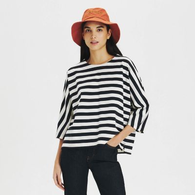 ＜AIGLE＞ミッドワイドストライプ　デザイン半袖Ｔシャツ
