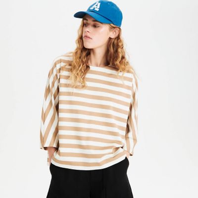 ミッドワイドストライプ　デザイン半袖Ｔシャツ
