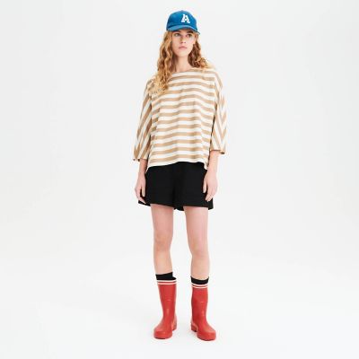 ミッドワイドストライプ　デザイン半袖Ｔシャツ