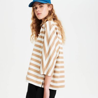 ミッドワイドストライプ　デザイン半袖Ｔシャツ