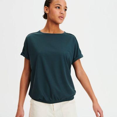 吸水速乾　ヘムブラウジング　フレンチスリーブＴシャツ