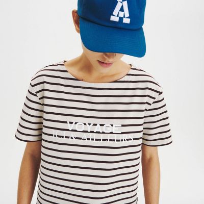 吸水速乾　ボートネック　ボーダー半袖Ｔシャツ（ＶＯＹＡＧＥ）