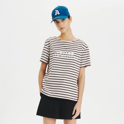 吸水速乾　ボートネック　ボーダー半袖Ｔシャツ（ＶＯＹＡＧＥ）