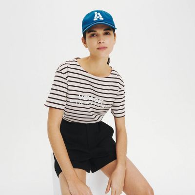 吸水速乾　ボートネック　ボーダー半袖Ｔシャツ（ＶＯＹＡＧＥ）