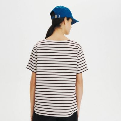 吸水速乾　ボートネック　ボーダー半袖Ｔシャツ（ＶＯＹＡＧＥ）