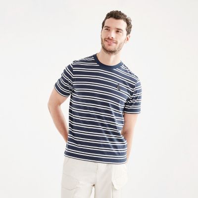 ＜AIGLE＞吸水速乾　クルーネックストライプＴシャツ