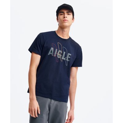 AIGLE/エーグル 吸水速乾 抗菌防臭 ロゴプリントTシャツ ダークネイビー トップス【三越伊勢丹/公式】