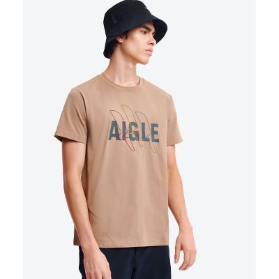 AIGLE/エーグル 吸水速乾 抗菌防臭 ロゴプリントTシャツ ベージュ トップス【三越伊勢丹/公式】
