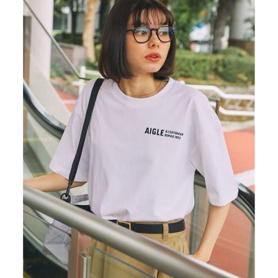＜AIGLE＞【ＥＣ限定】ＡＩＧＬＥ　オーバーサイズバックプリントロゴ　半袖Ｔシャツ