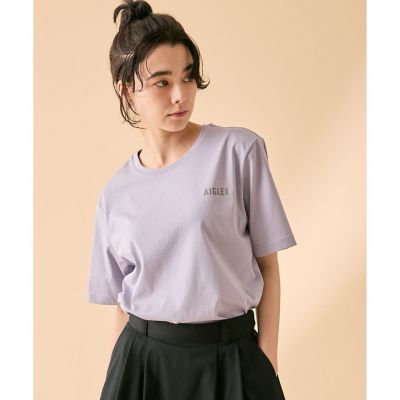試着のみ☆ロゴプリント 半袖カットソー クルーネック 半袖 Tシャツ ロゴ プリント×刺繍 クルーネック トップス プリントT