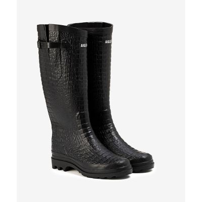 ＜AIGLE＞エーグランティーヌ　クロコダイル調　ラバーロングブーツ