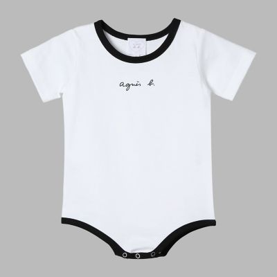 ベビー ロゴ コットン 半袖 ボディスーツ 2枚組 | agnes b. ENFANT 