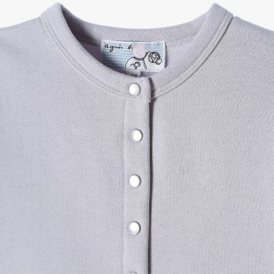 ベビー コットン メルトン 長袖 カーディガンプレッション | agnes b