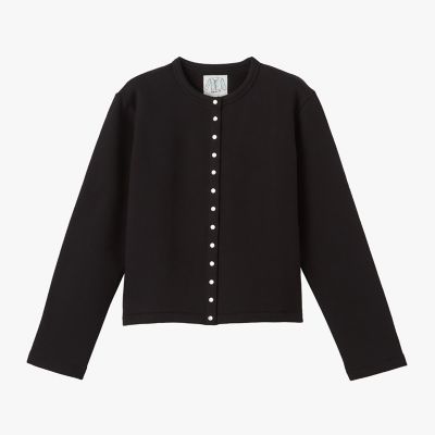 ＜agnes b. (Women)＞コットン　メルトン　長袖　カーディガンプレッション　”Ｌｅ　Ｃｌａｓｓｉｑｕｅ”