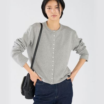 ＜agnes b. (Women)＞ＷＥＢ限定　ロゴ　コットン　長袖　カーディガンプレッション