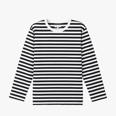 細ボーダー コットン 長袖 Tシャツ ”Cool” | agnes b. (Women 