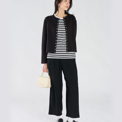 細ボーダー コットン 長袖 Tシャツ ”Cool” | agnes b. (Women