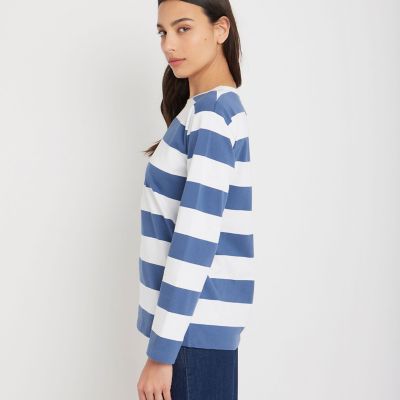 太ボーダー コットン 長袖Tシャツ ”Cool” | agnes b. (Women