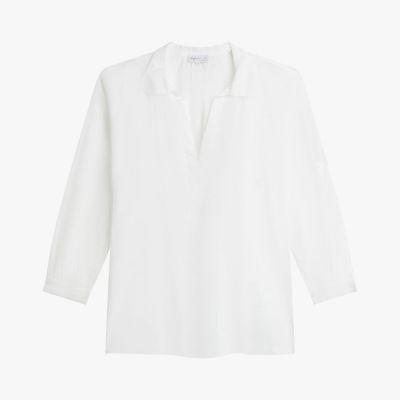 ＜agnes b. (Women)＞ガーゼ調コットン　長袖　ブラウス　”Ｃｌａｖｅｃｉｎ”